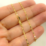 Load image into Gallery viewer, 14K Solid Gold Cable and Cubes Chain