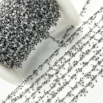 Load image into Gallery viewer, White Topaz Cluster Dangle Oxidized Wire Chain.