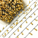 Load image into Gallery viewer, Golden Pyrite Drop Dangle Oxidized Wire Chain.