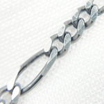 Load image into Gallery viewer, Black Rhodium & Sterling Silver Figaro Link Chain