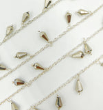 Load image into Gallery viewer, Steel Pyrite Drop Dangle 925 Sterling Silver Wire Chain.