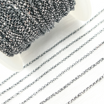 Load image into Gallery viewer, Black Rhodium & White Sterling Silver Rolo Chain
