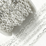 Load image into Gallery viewer, Sterling Silver Hollow Flat Paperclip Link Chain