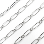 Load image into Gallery viewer, Sterling Silver Oxidized Smooth Oval Link & Round Links Chain