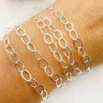 Load image into Gallery viewer, V189FSS. Sterling Silver Flat Oval Link Chain