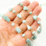 Load image into Gallery viewer, Larimar Gold Plated Wire Chain