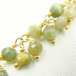 Load image into Gallery viewer, Cats Eye Cluster Dangle Gold Plated Wire Chain