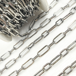 Load image into Gallery viewer, Oxidized Sterling Silver Shinny Flat Paperclip Link Chain