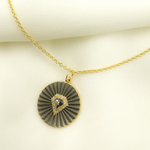 Load image into Gallery viewer, Black Rhodium Sterling Silver, Diamonds and Fancy Diamonds Circle Pendant