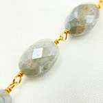 Load image into Gallery viewer, Milky Aquamarine Gold Plated Wire Chain.