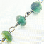 Load image into Gallery viewer, Emerald Oxidized Wire Chain.