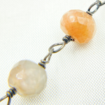 Load image into Gallery viewer, Multi Moonstone Oxidized Wire Chain