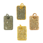 Load image into Gallery viewer, Pave Diamond Sterling Silver Rectangle Charm
