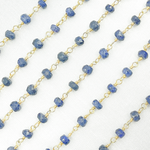 Load image into Gallery viewer, Dyed Blue Sapphire Gold Plated Wire Chain.