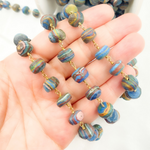 Load image into Gallery viewer, Rainbow Calsilica Gold Plated 925 Sterling Silver Wire Chain.