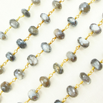 Load image into Gallery viewer, Coated Grey Moonstone Gold Plated Wire Chain
