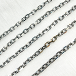 Load image into Gallery viewer, V33OX. Oxidized 925 Sterling Silver Diamond Cut Cable Link Chain