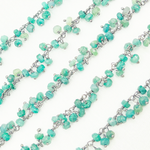 Load image into Gallery viewer, Emerald Cluster Dangle 3.5mm Oxidized Wire Chain.