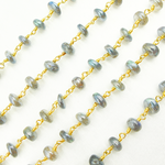 Load image into Gallery viewer, Coated Labradorite Gold Plated Wire Chain