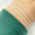 Load image into Gallery viewer, Sterling Silver Satellite Curb & Diamond Cut Marina Link Chain