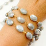 Load image into Gallery viewer, Milky Aquamarine Gold Plated Wire Chain