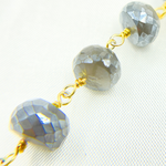 Load image into Gallery viewer, Coated Grey Moonstone Gold Plated Wire Chain