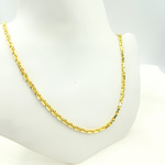 Load image into Gallery viewer, 14K Solid Yellow Gold Diamond Cut Box Link Necklace