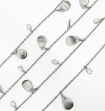 Load image into Gallery viewer, CZ Pear Shape & Pear Curved Shape Alternate Dangle Wire Chain