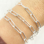 Load image into Gallery viewer, 925 Sterling Silver Paperclip Link Chain.