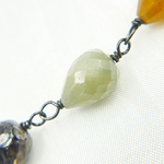 Load image into Gallery viewer, Multi Sapphire Tear Drop Shape Oxidized Wire Chain.