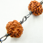 Load image into Gallery viewer, Wood - Rudraksha Oxidized 925 Sterling Silver Wire Chain