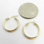 Load image into Gallery viewer, 14K Solid Tri-Tone Gold Earrings Circle Shape Hoop.