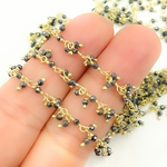 Load image into Gallery viewer, Hematite Cluster Dangle Gold Plated Wire Chain.