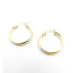 Load image into Gallery viewer, 14K Solid Tri-Tone Gold Earrings Circle Shape Hoop.