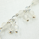 Load image into Gallery viewer, White Moonstone Cluster Dangle 925 Sterling Silver Wire Chain.