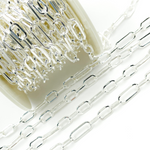 Load image into Gallery viewer, 925 Sterling Silver Flat Paper Clip Chain.