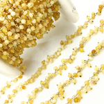 Load image into Gallery viewer, Yellow Opal Cluster Dangle Gold Plated Wire Chain.