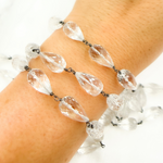 Load image into Gallery viewer, Crystal Tear Drop Shape Oxidized Wire Chain