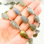 Load image into Gallery viewer, Labradorite Tear Drop Shape Wire Chain.