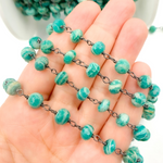 Load image into Gallery viewer, Amazonite Oxidized Wire Chain