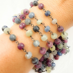 Load image into Gallery viewer, Multi Sapphire Oxidized Wire Chain