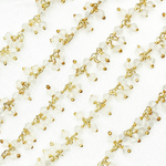 Load image into Gallery viewer, Crystal Cluster Dangle Gold Plated Wire Chain.