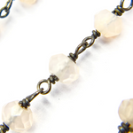 Load image into Gallery viewer, Pink Chalcedony Black Rhodium 925 Sterling Silver Wire Chain