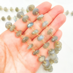 Load image into Gallery viewer, Labradorite Oval Shape Gold Plated Wire Chain.