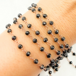 Load image into Gallery viewer, Black Spinel Rose Gold Plated Wire Chain