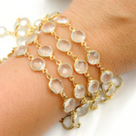 Load image into Gallery viewer, Crystal Round Shape Bezel Gold Plated Wire Chain