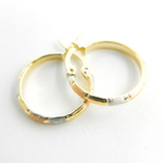 Load image into Gallery viewer, 14K Solid Tri-Tone Gold Earrings Circle Shape Hoop.