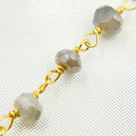 Load image into Gallery viewer, Coated Peach Moonstone Gold Plated Wire Chain.