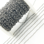 Load image into Gallery viewer, Coated Grey Moonstone Oxidized Wire Chain.