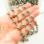 Load image into Gallery viewer, Steel Pyrite Tear Drop Shape Oxidized Wire Chain.